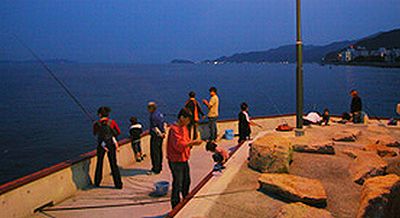 淡路島観光ホテルぷらべーと釣り場の風景